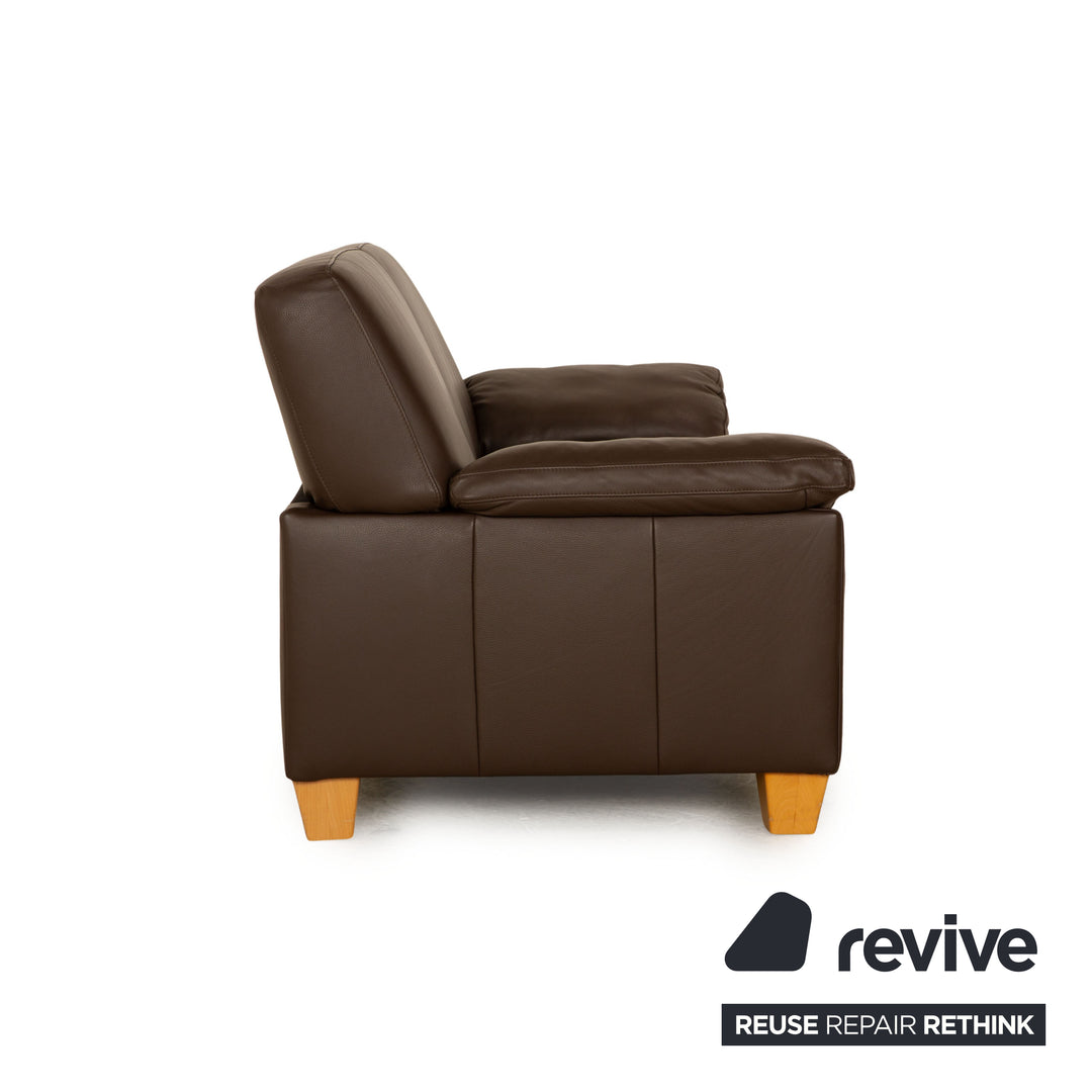 Ewald Schillig Leder Zweisitzer Braun Sofa Couch