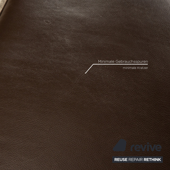 Ewald Schillig Leder Zweisitzer Braun Sofa Couch