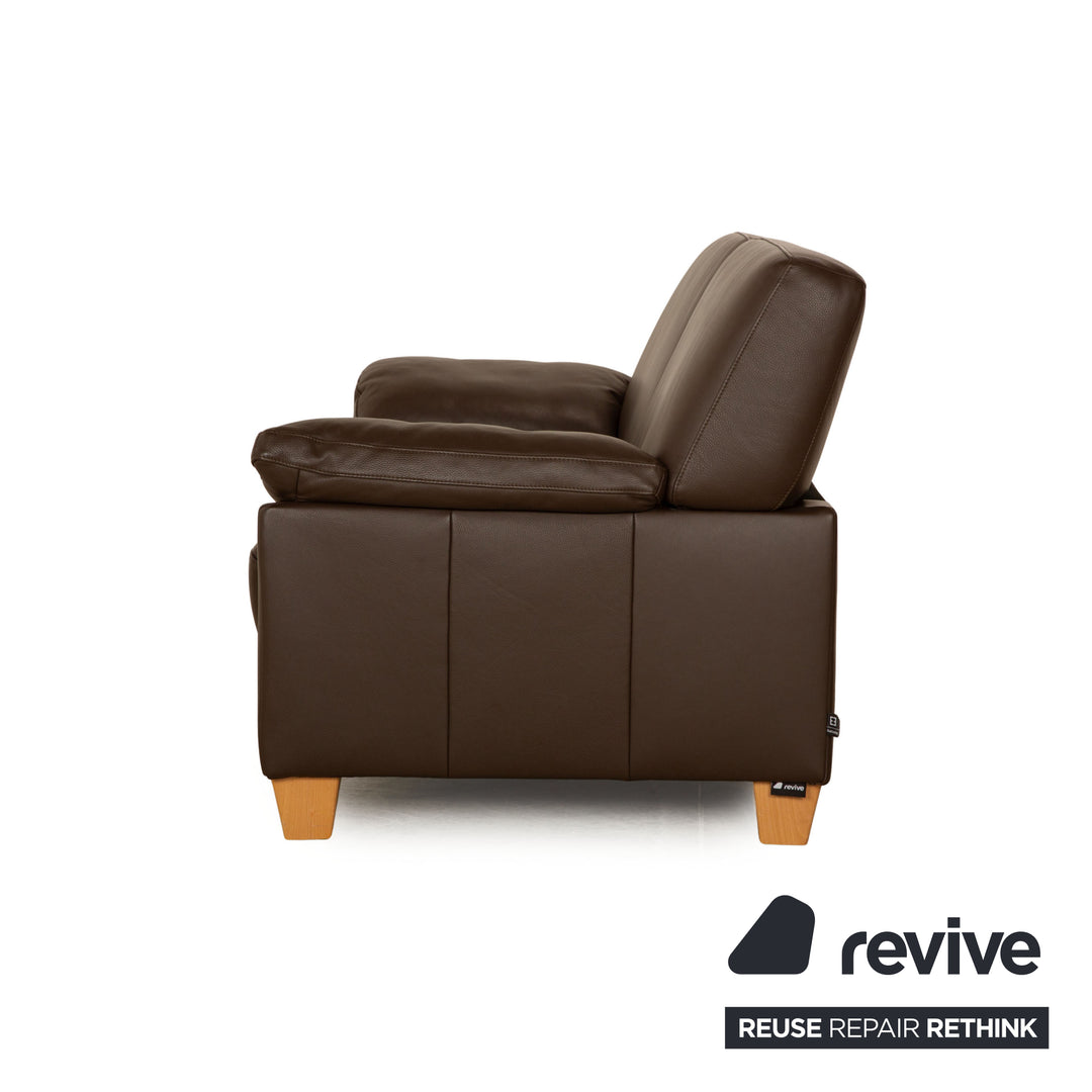 Ewald Schillig Leder Zweisitzer Braun Sofa Couch