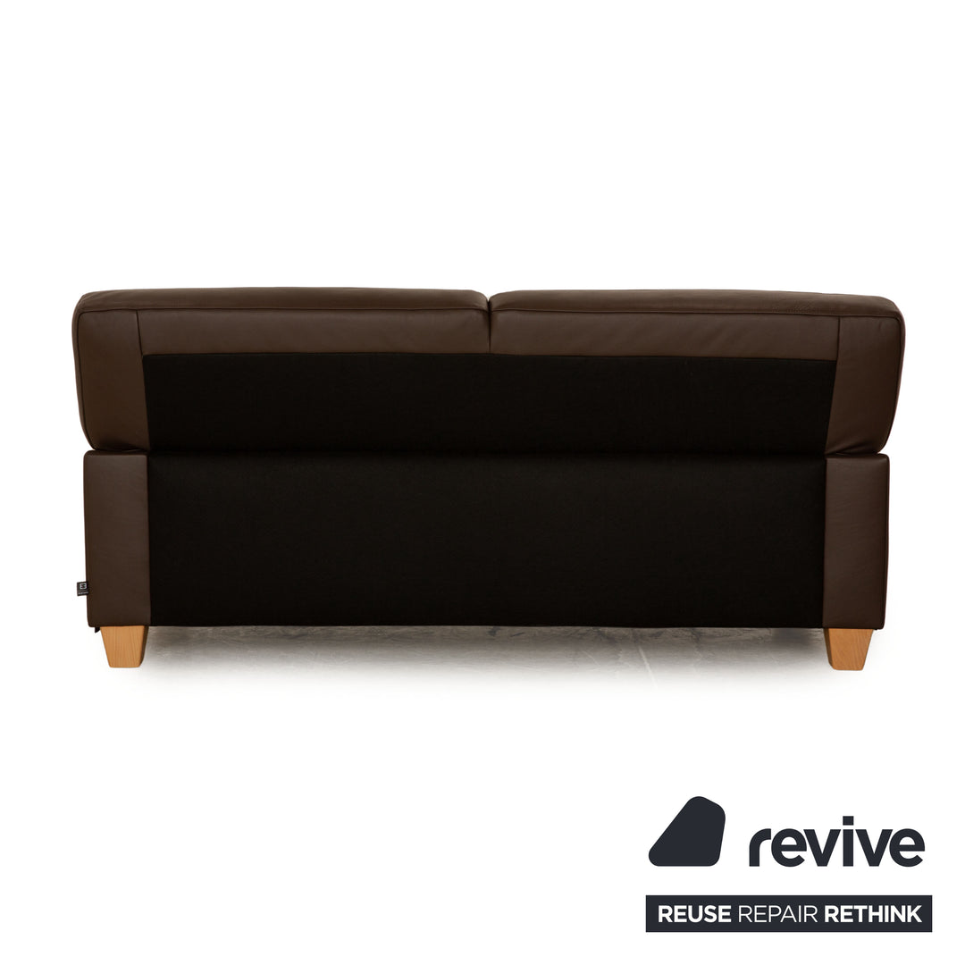 Ewald Schillig Leder Zweisitzer Braun Sofa Couch
