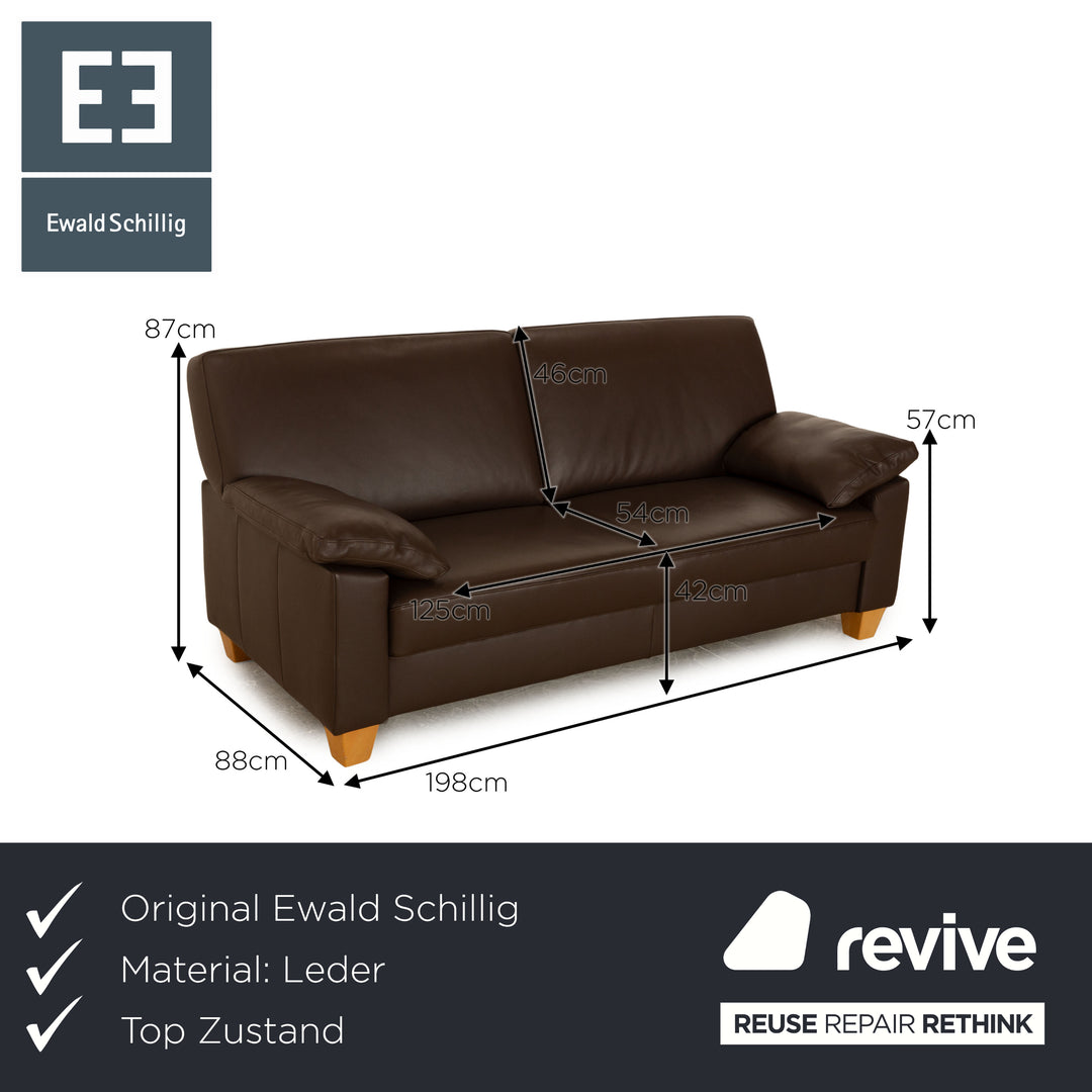 Ewald Schillig Leder Zweisitzer Braun Sofa Couch