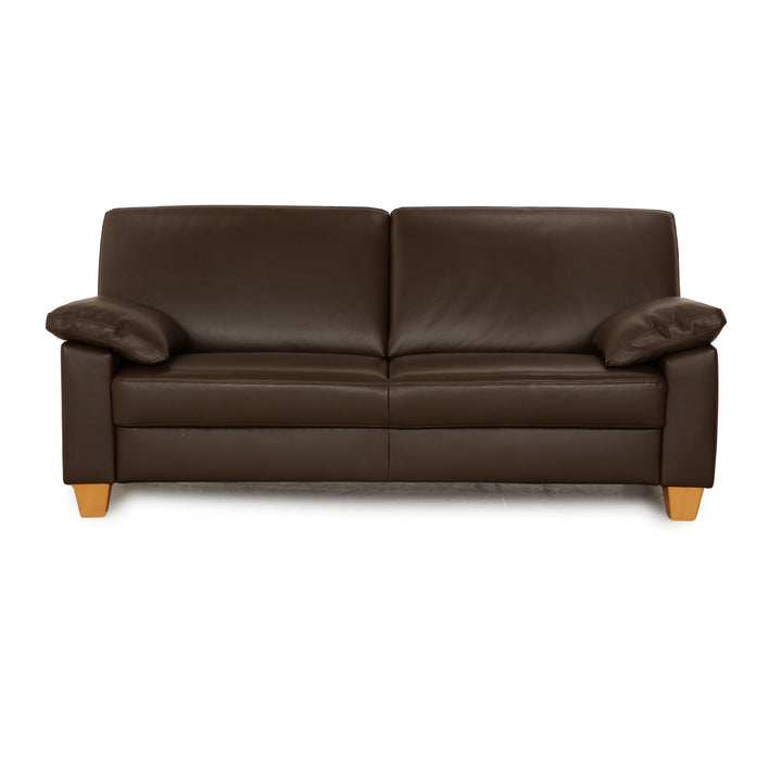Ewald Schillig Leder Zweisitzer Braun Sofa Couch
