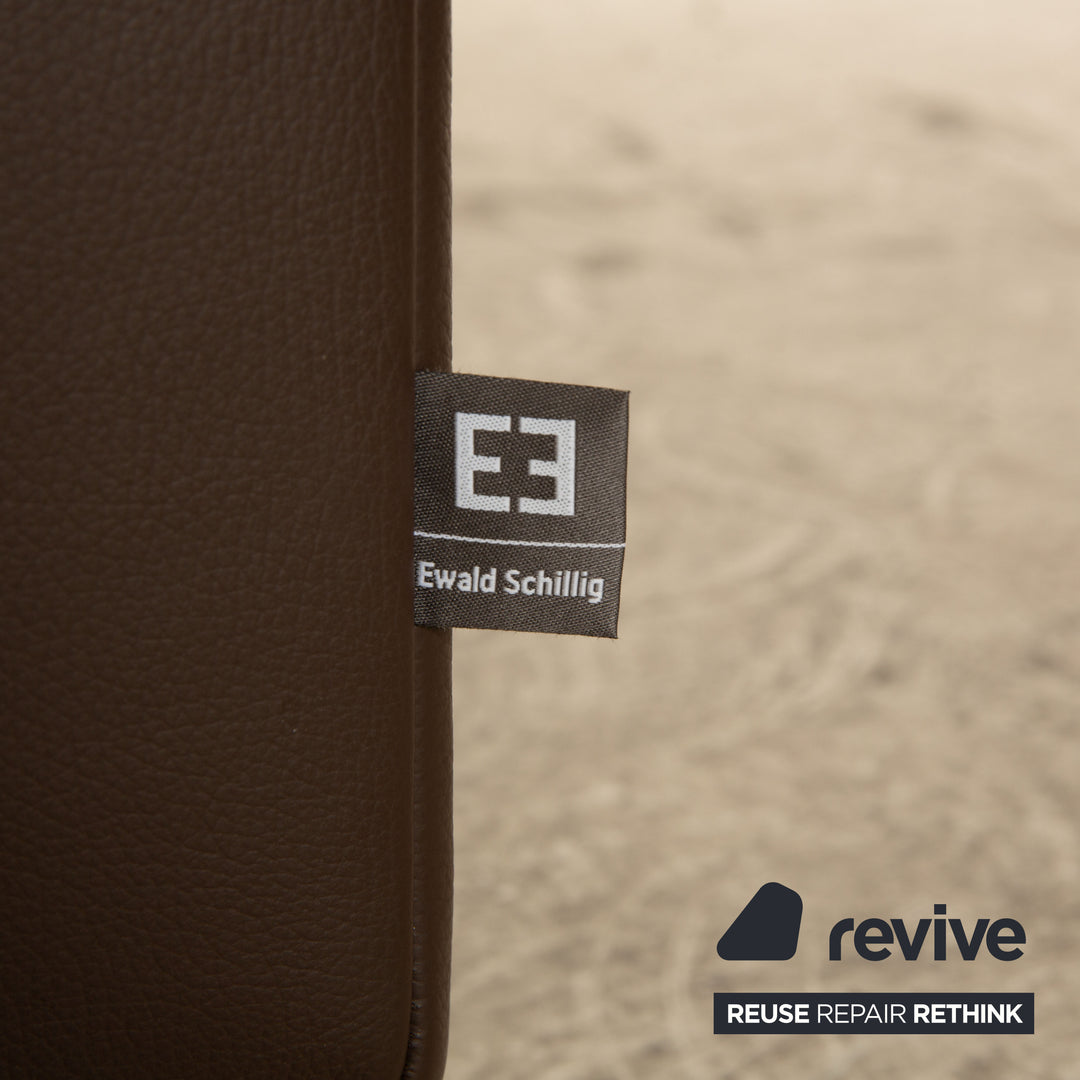 Ewald Schillig Leder Zweisitzer Braun Sofa Couch