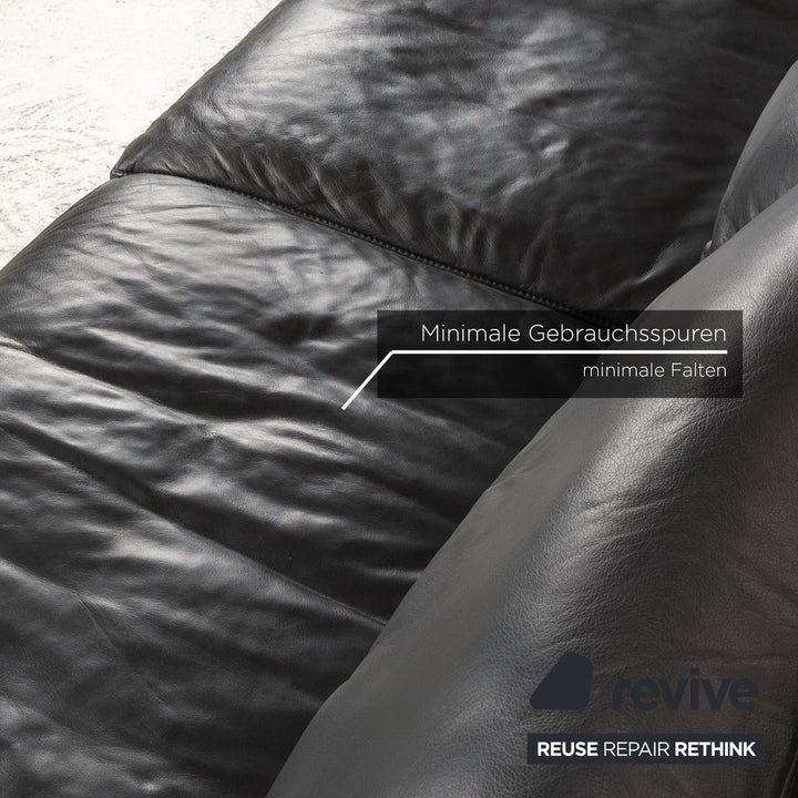 Ewald Schillig Leather Two Seater Grey Electric Function Sofa Couch