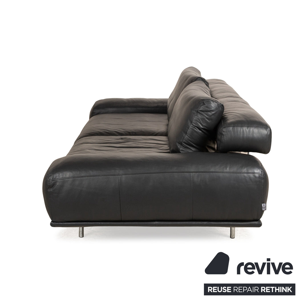 Ewald Schillig Leather Two Seater Grey Electric Function Sofa Couch