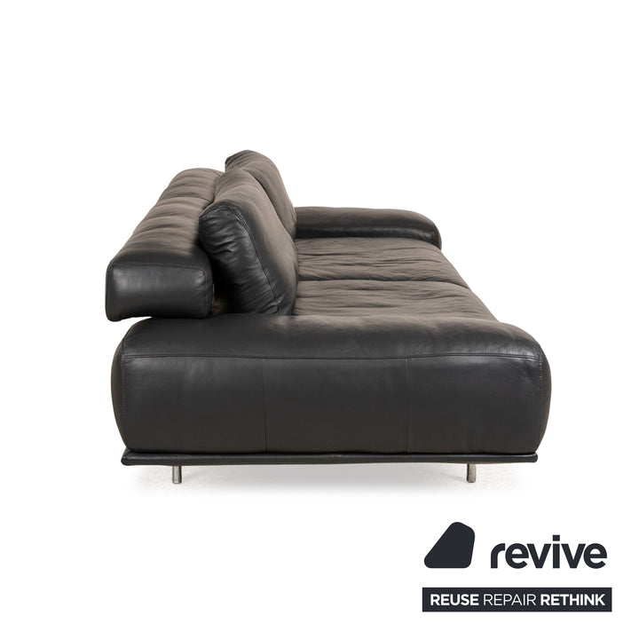 Ewald Schillig Leather Two Seater Grey Electric Function Sofa Couch