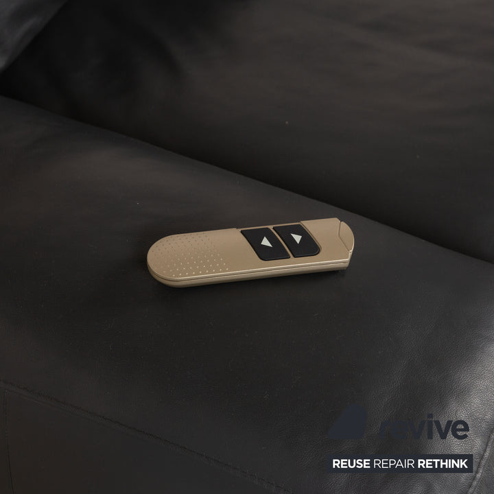 Ewald Schillig Leather Two Seater Grey Electric Function Sofa Couch