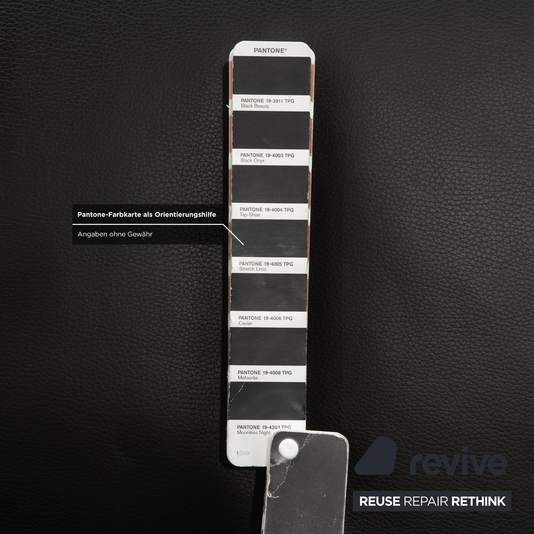 Ewald Schillig Leather Two-Seater Black Sofa Couch