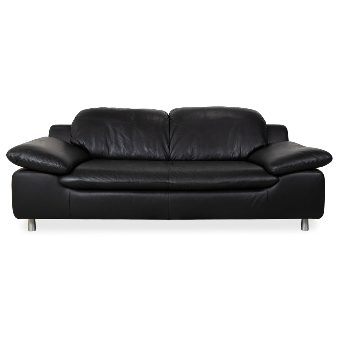 Ewald Schillig Leder Zweisitzer Schwarz Sofa Couch manuelle Funktion