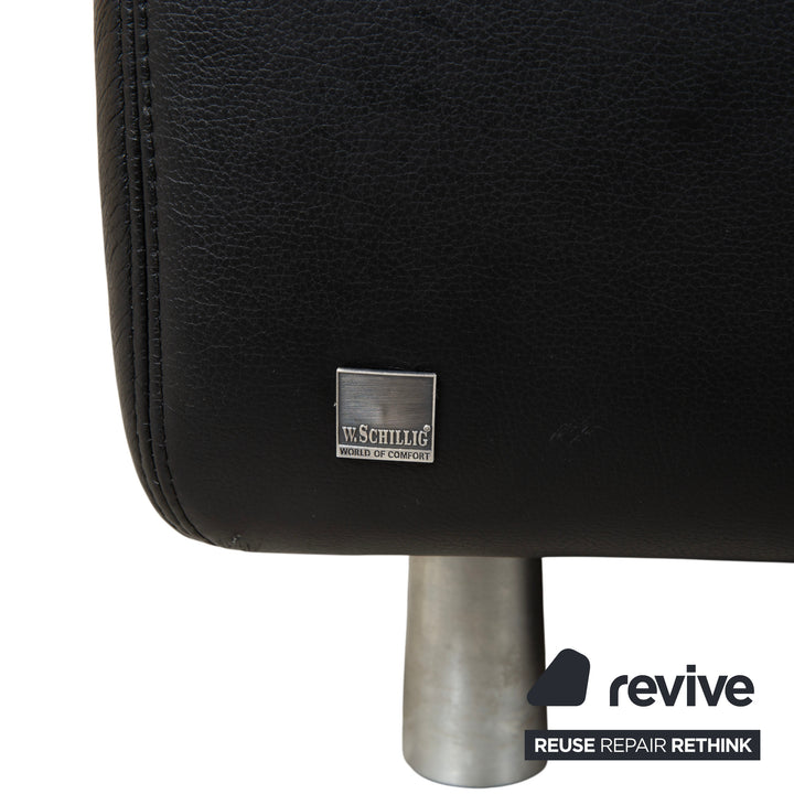 Ewald Schillig Leder Zweisitzer Schwarz Sofa Couch manuelle Funktion