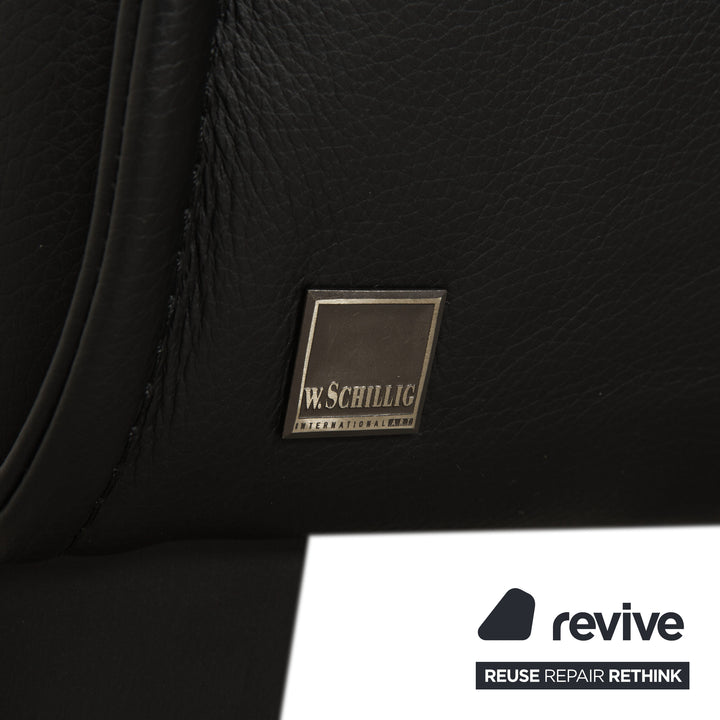 Canapé deux places en cuir noir Ewald Schillig