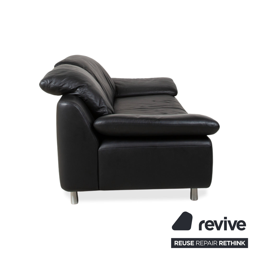 Ewald Schillig Leder Zweisitzer Schwarz Sofa Couch manuelle Funktion