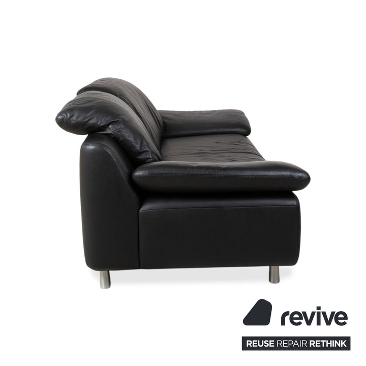 Ewald Schillig Leder Zweisitzer Schwarz Sofa Couch manuelle Funktion