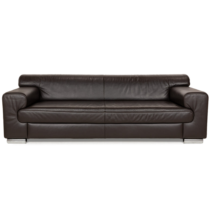 Ewald Schillig Loft Leder Dreisitzer Braun Sofa Couch