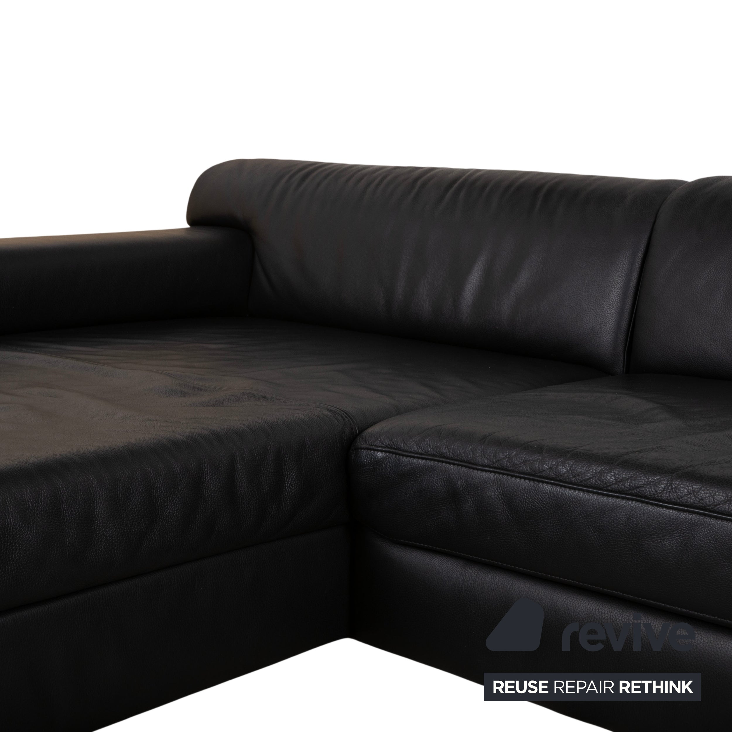 Canapé d'angle Loft en cuir noir Ewald Schillig
