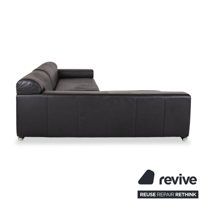 Ewald Schillig Loft Leather Corner Sofa Black Sofa Couch