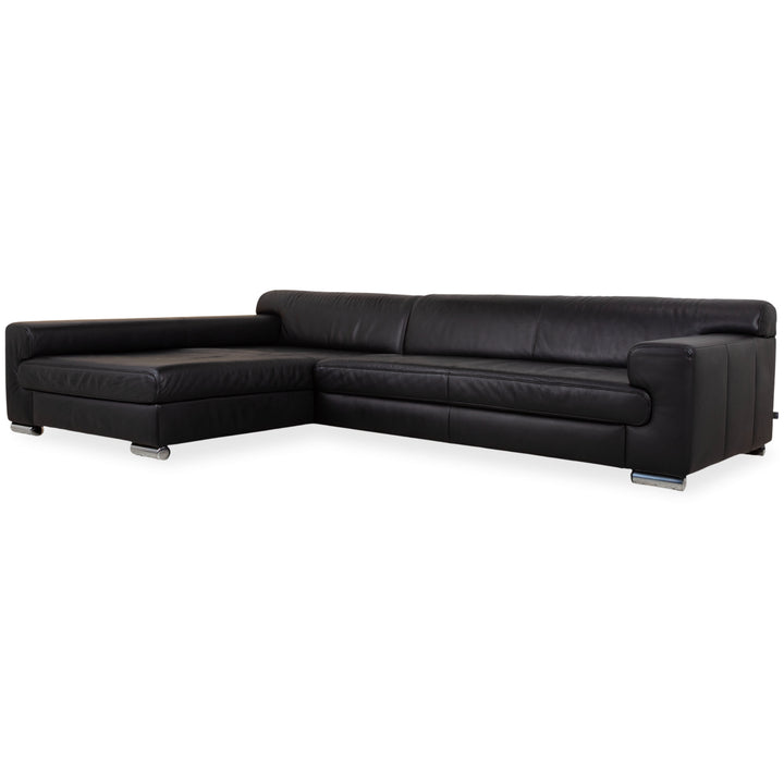Ewald Schillig Loft Leather Corner Sofa Black Sofa Couch