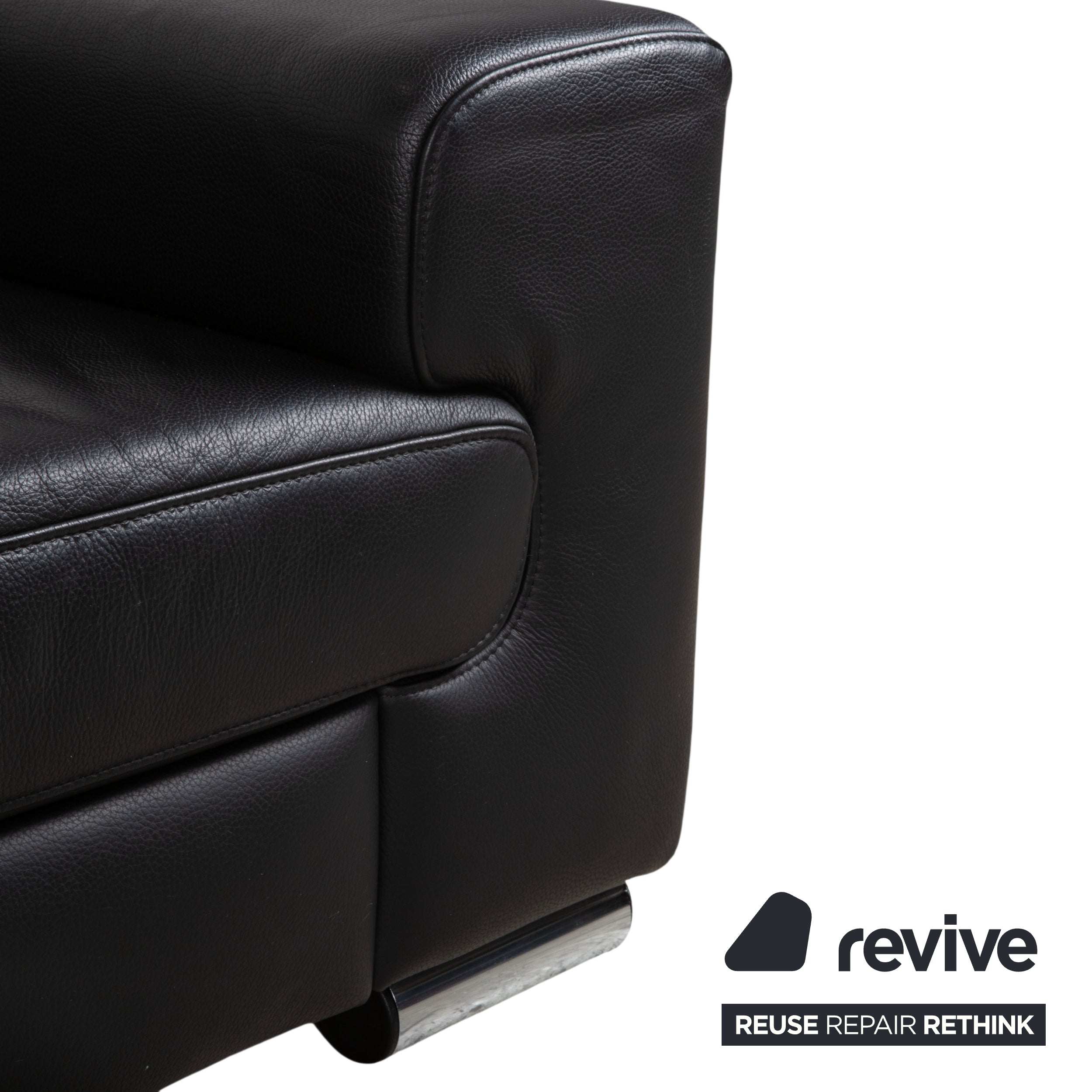 Canapé d'angle Loft en cuir noir Ewald Schillig
