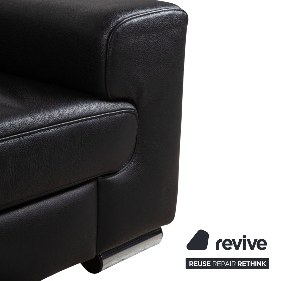 Ewald Schillig Loft Leather Corner Sofa Black Sofa Couch