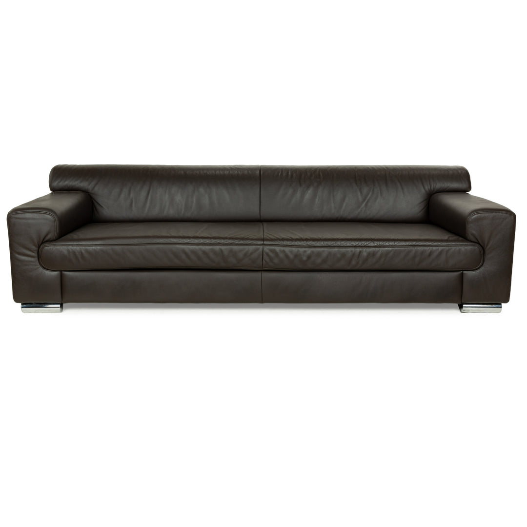 Ewald Schillig Loft Leather Four-Seater Brown Dark Brown Sofa Couch