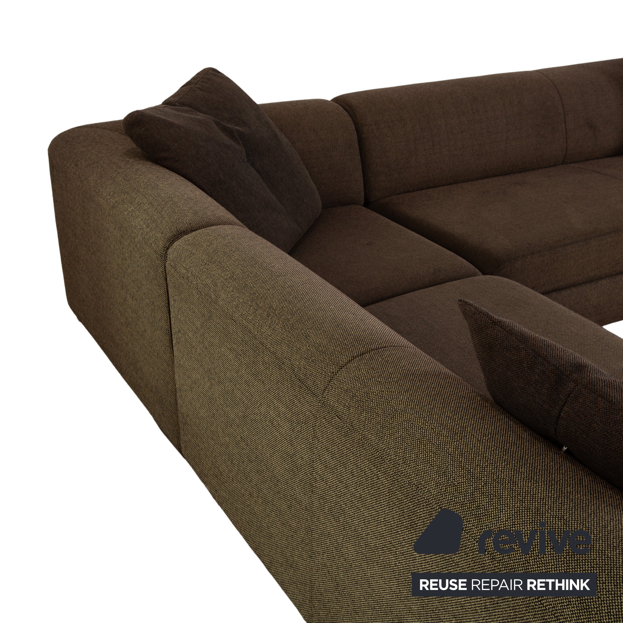 Ewald Schillig Canapé d'angle Loft en tissu gris marron