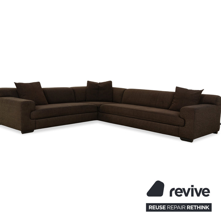 Ewald Schillig Loft Stoff Ecksofa mit Hocker Grau Braun Sofa Couch