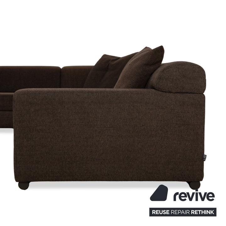 Ewald Schillig Loft Stoff Ecksofa mit Hocker Grau Braun Sofa Couch