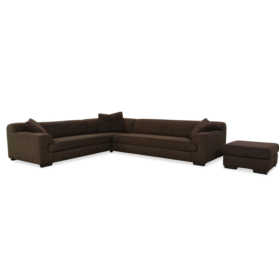 Ewald Schillig Loft Stoff Ecksofa mit Hocker Grau Braun Sofa Couch