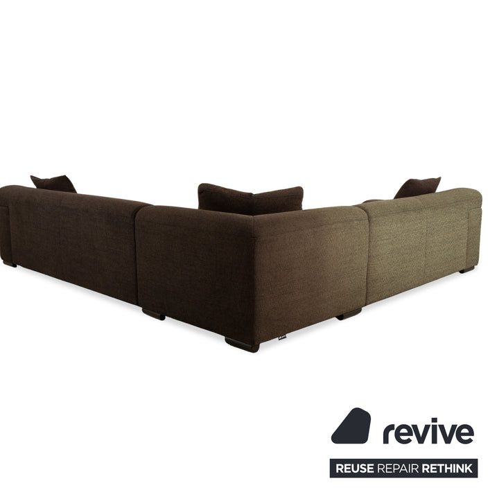 Ewald Schillig Loft Stoff Ecksofa mit Hocker Grau Braun Sofa Couch