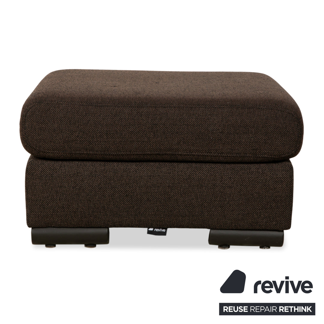Ewald Schillig Loft Stoff Ecksofa mit Hocker Grau Braun Sofa Couch