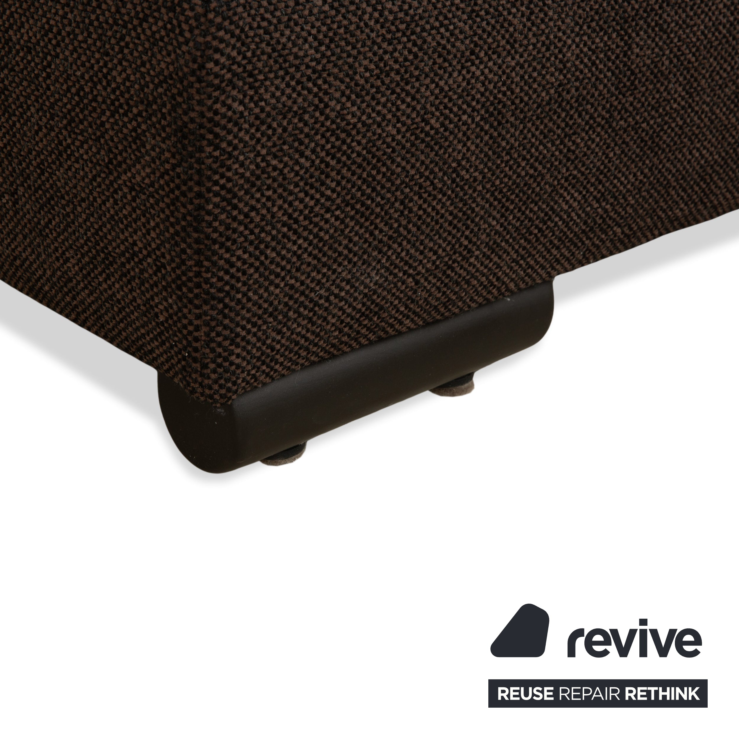 Canapé d'angle en tissu Ewald Schillig Loft avec tabouret Gris Marron