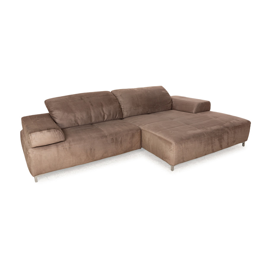 Ewald Schillig Mega Ecksofa Braun Braungrau Recamiere Rechts Sofa Couch manuelle Funktion