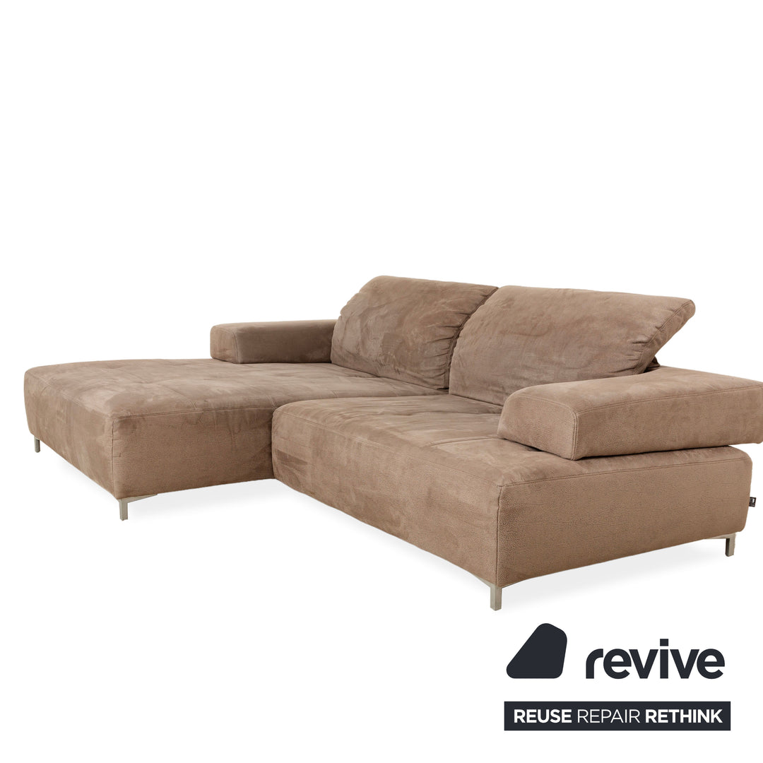 Ewald Schillig Mega Leder Ecksofa Braun Beige Recamiere links Sofa Couch manuelle Funktion