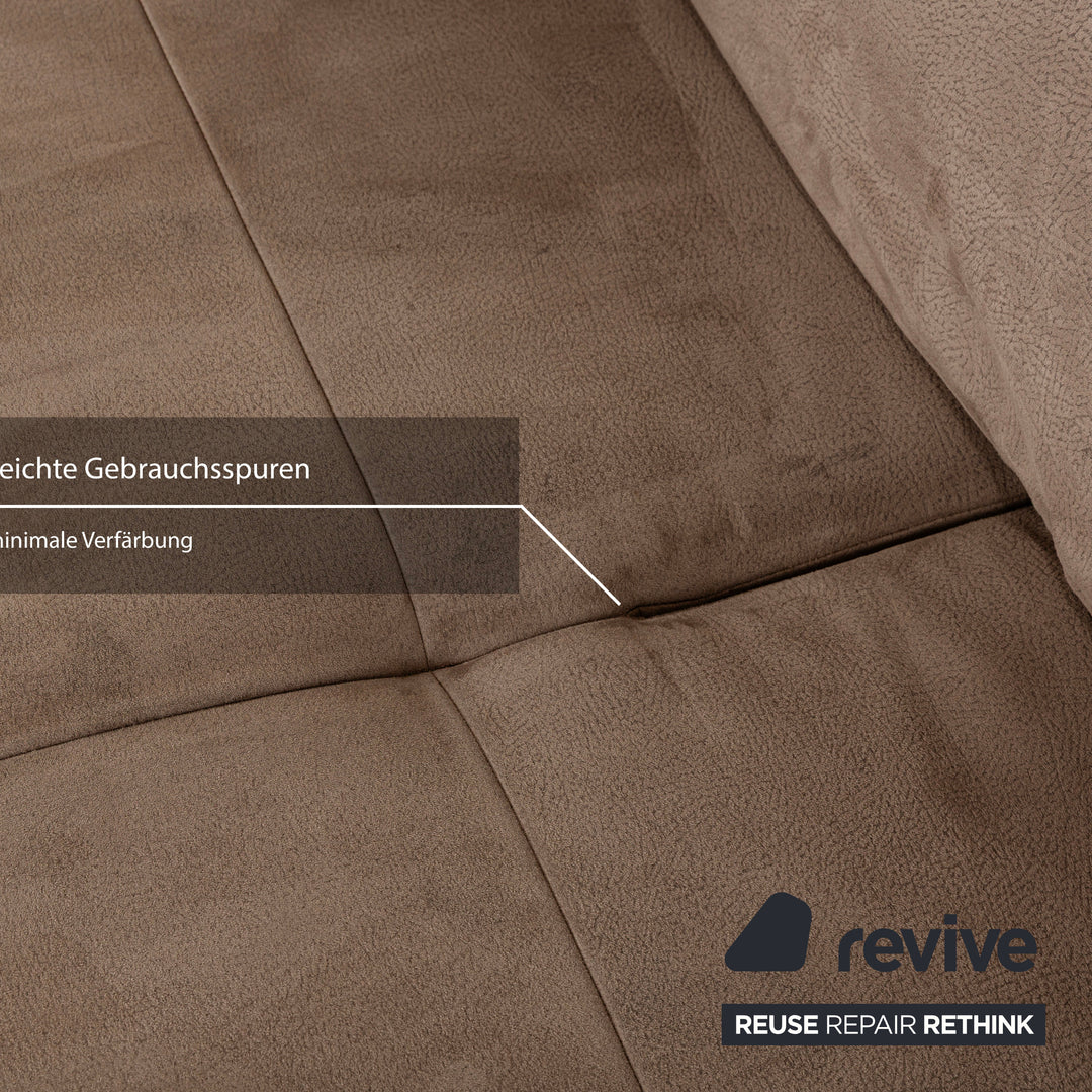 Ewald Schillig Mega Leder Ecksofa Braun Beige Recamiere links Sofa Couch manuelle Funktion