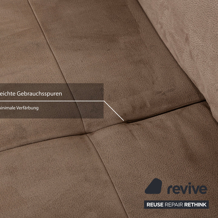 Ewald Schillig Mega Leder Ecksofa Braun Beige Recamiere links Sofa Couch manuelle Funktion