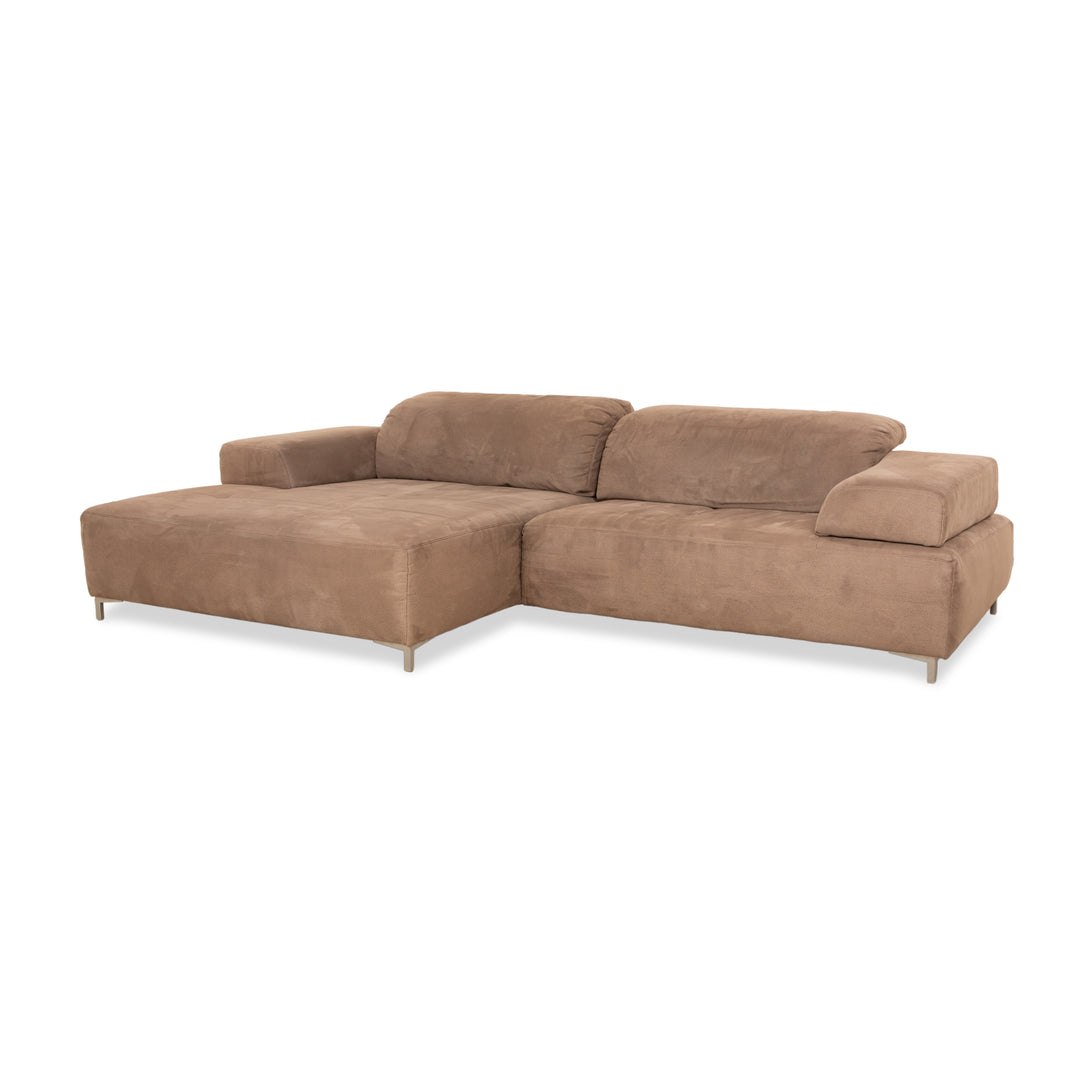 Ewald Schillig Mega Leder Ecksofa Braun Beige Recamiere links Sofa Couch manuelle Funktion