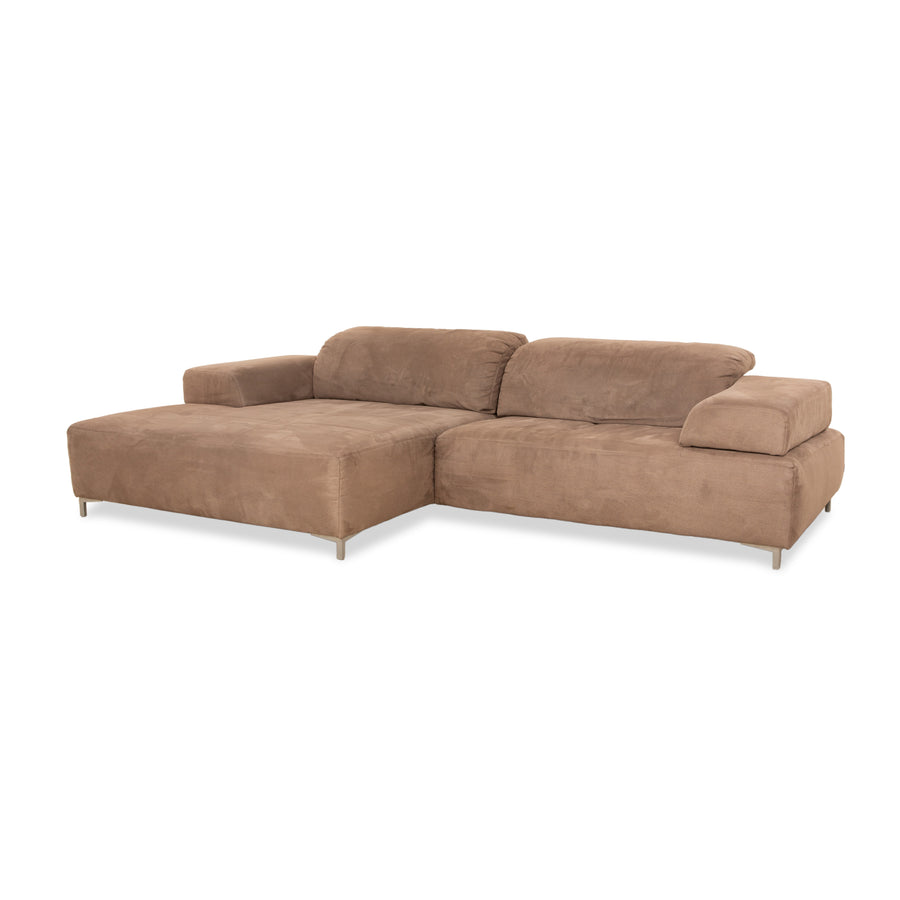 Ewald Schillig Mega Leder Ecksofa Braun Beige Recamiere links Sofa Couch manuelle Funktion