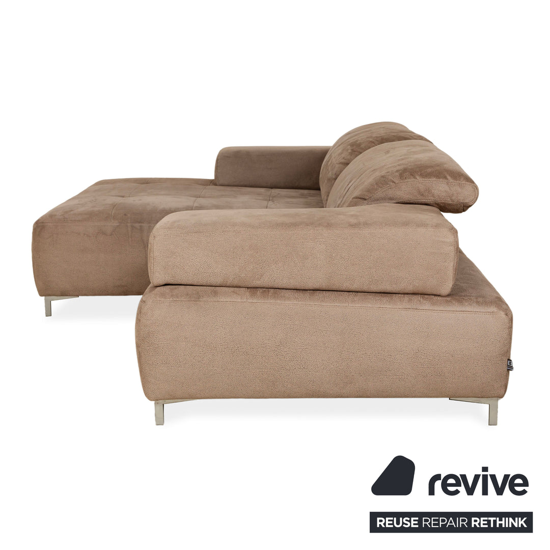 Ewald Schillig Mega Leder Ecksofa Braun Beige Recamiere links Sofa Couch manuelle Funktion
