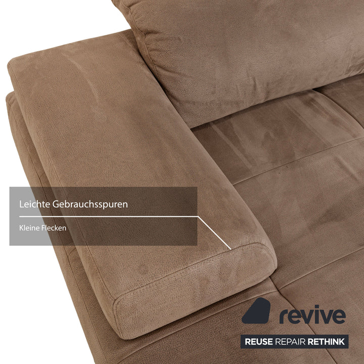 Ewald Schillig Mega Leder Ecksofa Braun Beige Recamiere links Sofa Couch manuelle Funktion