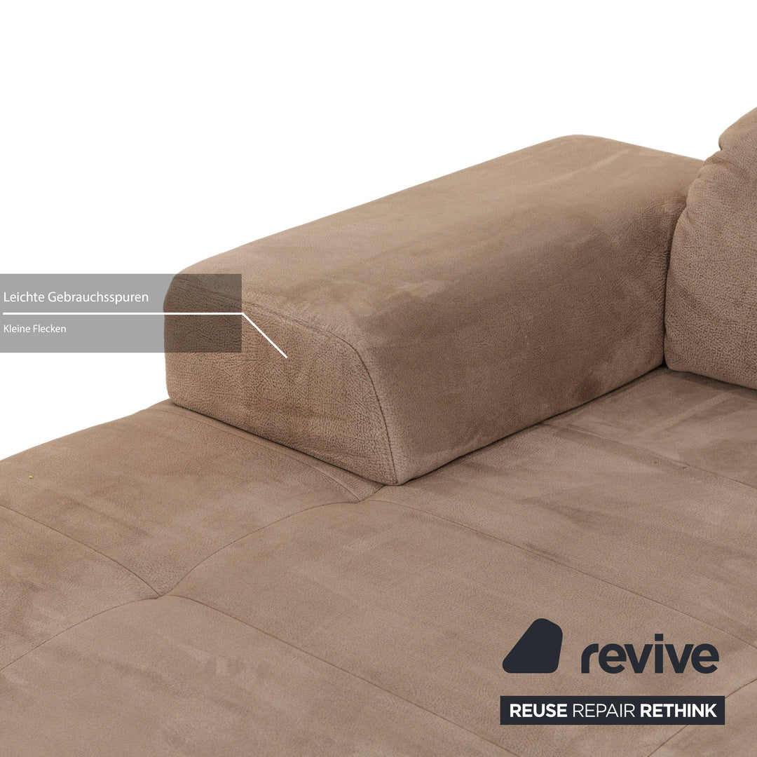 Ewald Schillig Mega Leder Ecksofa Braun Beige Recamiere links Sofa Couch manuelle Funktion