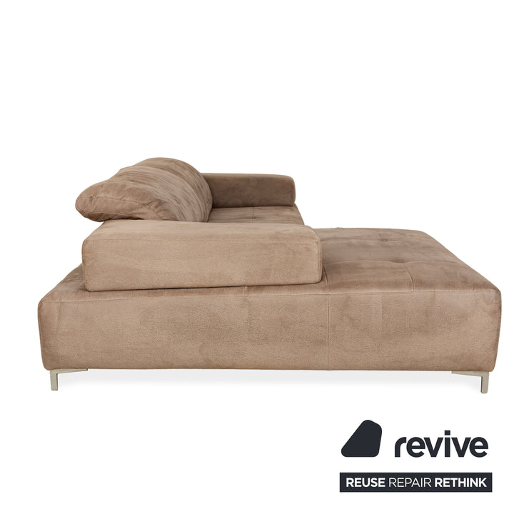 Ewald Schillig Mega Leder Ecksofa Braun Beige Recamiere links Sofa Couch manuelle Funktion