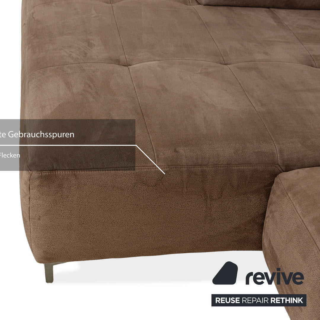 Ewald Schillig Mega Leder Ecksofa Braun Beige Recamiere links Sofa Couch manuelle Funktion