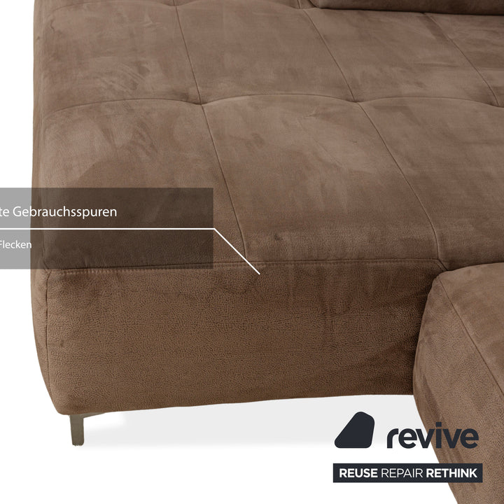 Ewald Schillig Mega Leder Ecksofa Braun Beige Recamiere links Sofa Couch manuelle Funktion