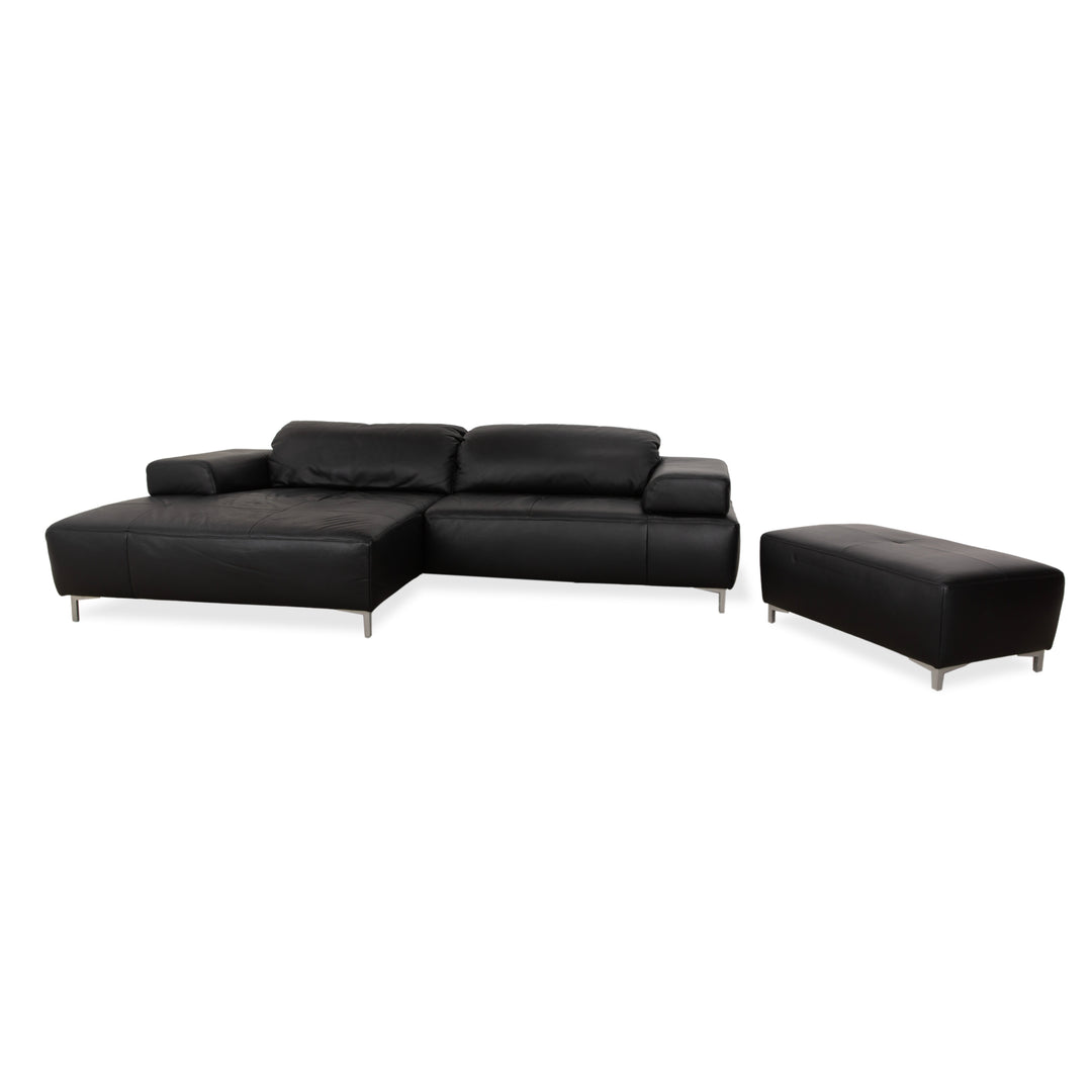 Canapé d'angle en cuir Ewald Schillig Mega, pouf noir, manuel d'utilisation
