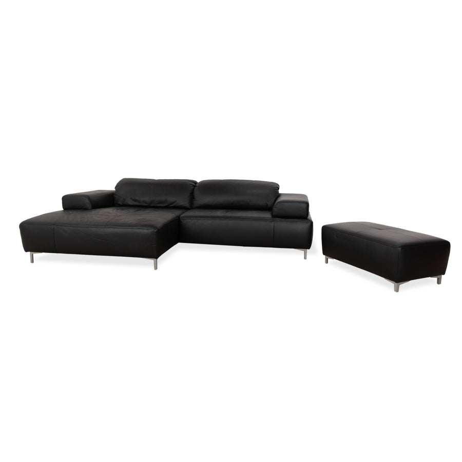 Canapé d'angle en cuir Ewald Schillig Mega, pouf noir, manuel d'utilisation