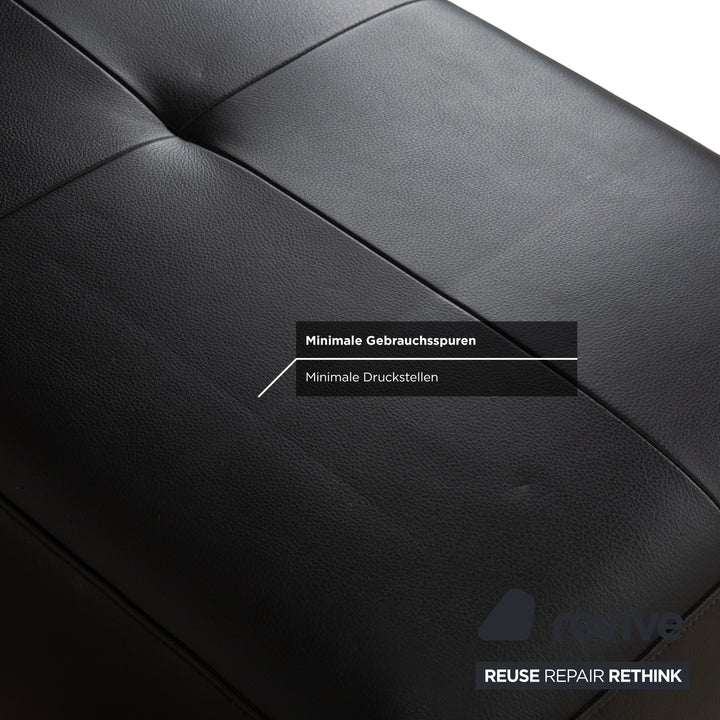 Ewald Schillig Mega Leder Ecksofa Hocker Schwarz Sofa Couch manuelle Funktion