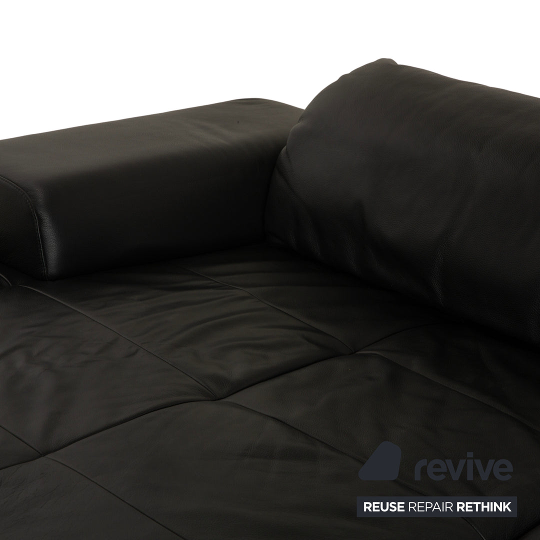 Ewald Schillig Mega Leder Ecksofa Hocker Schwarz Sofa Couch manuelle Funktion