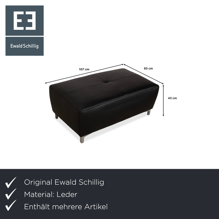 Ewald Schillig Mega Leder Ecksofa Hocker Schwarz Sofa Couch manuelle Funktion