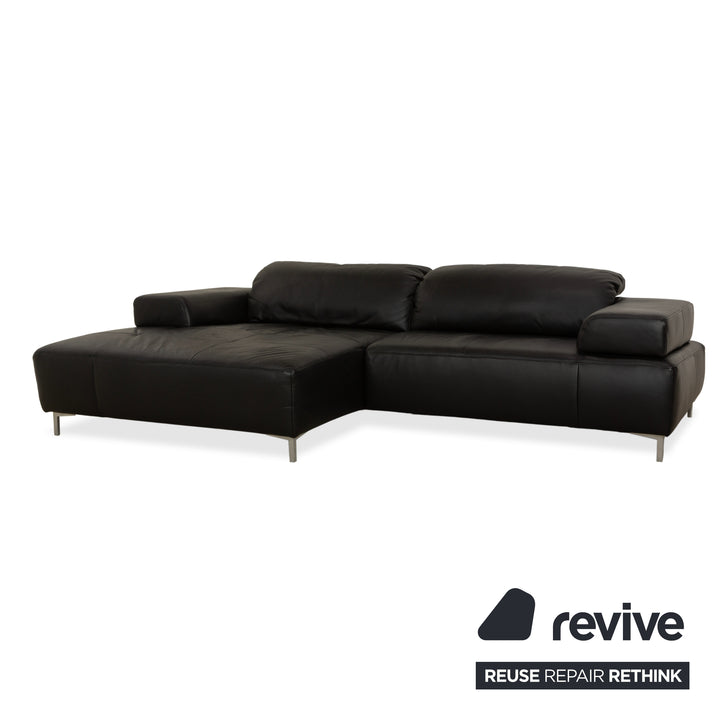Ewald Schillig Mega Leder Ecksofa Hocker Schwarz Sofa Couch manuelle Funktion