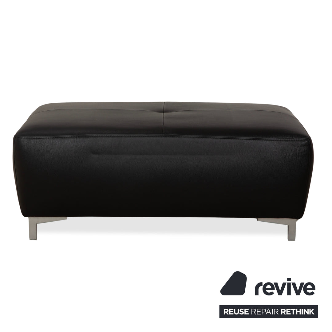 Ewald Schillig Mega Leder Ecksofa Hocker Schwarz Sofa Couch manuelle Funktion